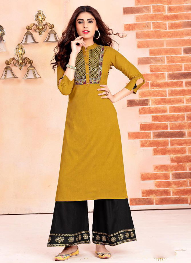 Heavy Rayon Stylist and fancy Kurtis With Plazzo, Pants and Sharara Collection 